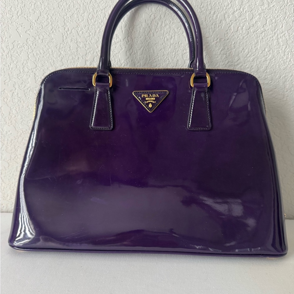 Prada Glossy Purple Satchel